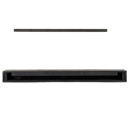 Modern Ember Modern Rustic 72 Inch Wood Mantel Shelf in Charcoal Black Stowe, Wall-Mounted Shelf with Dark Hand Brushed Sand Groove Pattern; for Fireplaces, Hearths & Décor