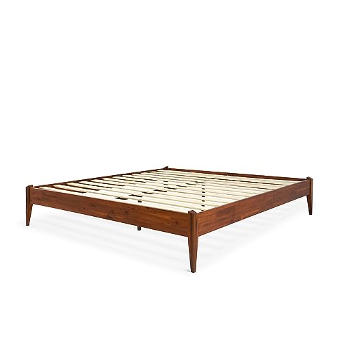 Bme Dinkee Solid Wood King Bed Frame - Modern Minimalist Design with Japanese Joinery - 15 Inch Platform Style Bme