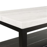 Picket House Furnishings Evie Wood Frame & Marble Top Console Table-White/Black Picket House