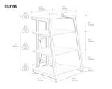 FITUEYES Design 4-Tier AV Media Stand Corner Shelf with LED Backlight for Record Player Wooden Stereo Cabinet Audio Rack Tower with Height Adjustable Wooden Shelves for Xbox One FITUEYES