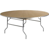 Flash Furniture 6-Foot Round HEAVY DUTY Birchwood Folding Banquet Table with METAL Edges Flash Furniture