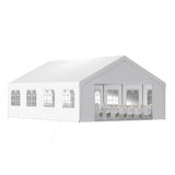 Aoodor 26 x 20 Ft Heavy-Duty Party Tent with Church Window Sidewalls, Waterproof & Weather-Resistant Large Marquee Tent for Parties, Wedding, Barbecues, Outdoor Events, White Aoodor