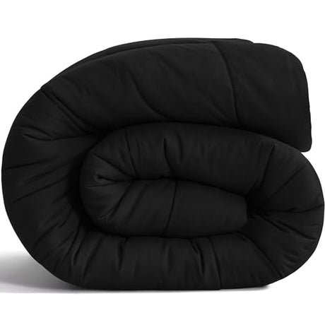 NTBAY Twin Comforter - Down Alternative Comforter Duvet Insert, All Season Bedding Quilted Duvet Insert with Corner Tabs, Machine Washable, Black NTBAY