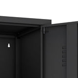 Manhattan Comfort Naomi 72.8'' Tall Storage Cabinet, Single Metal Locker with Lock, Adjustable Shelves, Vented Door & Floor Protectors, Modern Garage & Office Organizer, Black Manhattan Comfort