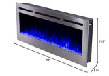 Touchstone Sideline Deluxe -Stainless Steel Smart Electric Fireplace- 60" Wide- Alexa/WiFi-Enabled- in Wall Recessed- 5 Flame Settings- 9 Flame Colors- 1,500W Heater- Log & Crystal Options- 86277 Touchstone