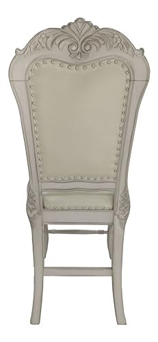 ACME Furniture Dresden 47" Faux Leather Counter Chairs in Bone White (Set of 2) - WoodArtSupply