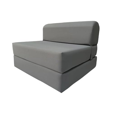 D&D Futon Furniture Gray Sleeper Chair Folding Beds, Convertible Studio Sofa Bed, High Density Foam (70 x 32 x 6 in Thick) D&D Futon Furniture
