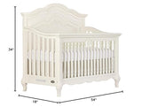 Evolur Aurora 5-In-1 Convertible Crib In Ivory Lace, Greenguard Gold Certified, Features 3 Mattress Height Settings, Sturdy And Spacious Baby Crib, Wooden Furniture, 832-FW Evolur