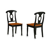 East West Furniture HLKE3-BCH-W 3 Piece Dining Room Furniture Set Contains a Round Dining Table with Pedestal and 2 Wood Seat Chairs, 42x42 Inch, Black & Cherry East West Furniture