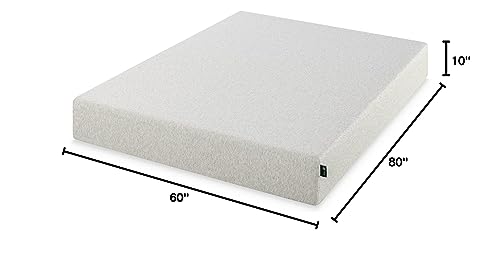 ZINUS 10 Inch Ultima Memory Foam Mattress, Queen, Fiberglass Free, Pressure Relieving, CertiPUR-US Certified, Mattress in A Box, White