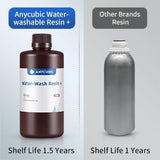 ANYCUBIC Water Washable Resin, 3D Printer Resin with Low Viscosity and Fast Printing, 405nm High Precision UV-Curing 3D Resin, Photopolymer Resin for 8K Capable LCD DLP 3D Printing (Grey, 1kg) ANYCUBIC