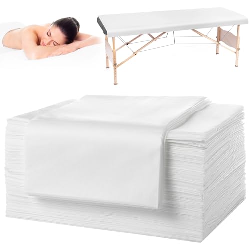 100PCS Disposable Massage Table Sheets, 71” x 31.5” Disposable Massage Bed Covers, Breathable Non-Woven Fabric Tattoo Bed Sheets, Single Use Hygiene Sheet for SPA Centers, Beauty Salons, Hotels DIMEGON