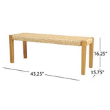 Christopher Knight Home Isaac Outdoor Modern Industrial Acacia Wood Bench, Brown and Teak Christopher Knight Home