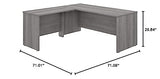 Bush Business Furniture Studio C 72W x 30D L Shaped Desk with 42W Return in Platinum Gray Bush Business Furniture