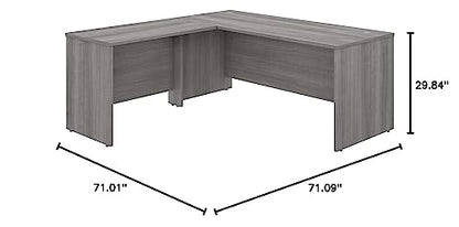 Bush Business Furniture Studio C 72W x 30D L Shaped Desk with 42W Return in Platinum Gray - WoodArtSupply