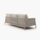 Acanva Modern All-Weather Aluminum Outdoor Patio Sofa with Thick Cushions, Olefin Fabric Sunroom Backyard Furniture, Couch Light Khaki Acanva