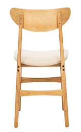 Safavieh Home Lucca Retro Natural and White Cushion Dining Chair, Set of 2 Safavieh