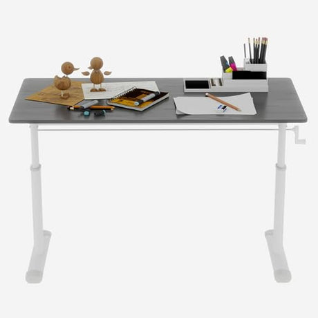 Adjustable Desk, Manual Height Adjustable Standing Desk with Crank, White Ergonomic Sit Stand Desk for Home Office,Compact standing desk, No Electric Needed, Fits Study & Workspaces (23.62"D*47.24"L) AYUYK