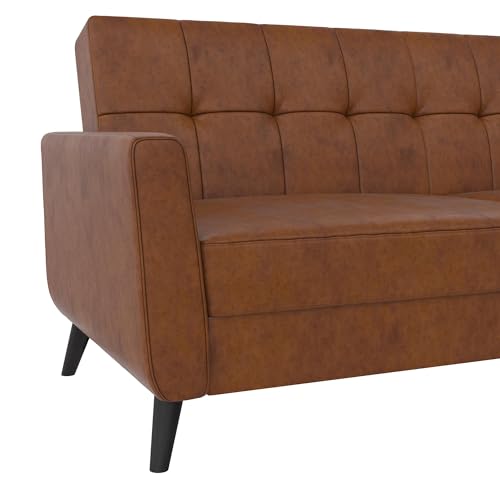 DHP Parker Futon with Storage, Camel Faux Leather