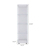 Zipzop Contemporary 4-Shelf Glass Display Cabinet with Door - Modern Curio Cabinet for Living Room, Bedroom, and Home Office Zipzop