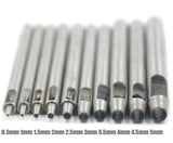 Walfront Hole Punch Kit, 10pcs Alloy Steel Leather Hand Tool, 0.5-5mm Multi Sizes Metal Puncher for Leather Craft, Clothing, Handbags, Belts etc. Walfront