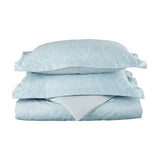Superior Italian Paisley Cotton Blend 600 Thread Count Duvet Cover Set, Oversized Comforter Cover, Floral Bedding Essentials, Button Closure, Includes 1 Duvet Cover, 2 Pillow Shams, Full/Queen, Blue Superior