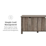 Walker Edison Portsmouth Classic 2 Glass Door TV Stand for TVs up to 80 Inches, 70 Inch, Grey Wash Walker Edison