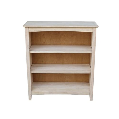 International Concepts Shaker Bookcase, 36-Inch, Unfinished - WoodArtSupply