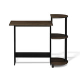 Furinno COMPACT Desk, 28.5" Wide Gaming Desk with Shelves, Computer Desk with Book Shelf, Office Desk for Home Office, Study Room, Dorm, Bedroom, Columbia Walnut Furinno