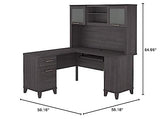 Bush SET002SG Somerset 60-Inch W L-Shaped Desk with Hutch, Storm Gray Bush Business Furniture