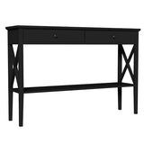 ChooChoo 47" Console Table with Drawers, Narrow Wood Accent Sofa Table Entryway Table with Storage Shelf for Entryway, Front Hall, Hallway, Living Room, Black ChooChoo