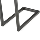 SIMPLIHOME Skyler SOLID MANGO WOOD and Metal 18 Inch Wide Rectangle C Side Table in Dark Cognac Brown, Fully Assembled, For the Living Room and SIMPLIHOME