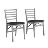 COSCO Contoured Back Wood Folding Chair, 2-Pack, Gray Wash COSCO