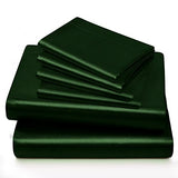 Horbaunal 6 Piece Satin Sheet Set King Size Luxury Silky & Soft Emerald Green Satin King Bed Sheet Set with 16" Deep Pocket, 1 Fitted Sheet, 1 Flat Sheet, 4 Pillowcases Horbaunal