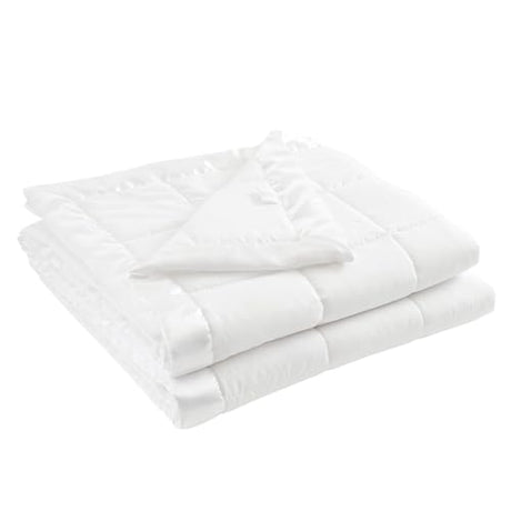 Madison Park Windom Down Alternative Blanket, Premium 3M Scotchgard Moisture Wicking Treatment, Lightweight and Soft Bed Cover For All Season, Satin Trim, White Twin Madison Park