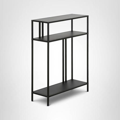 Henn&Hart 22" Wide Rectangular Console Table with Metal Shelves in Blackened Bronze, Entryway Table, Accent Table for Living Room, Hallway Henn&Hart