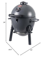 Char-Griller® AKORN® Jr. Portable Kamado Charcoal Grill and Smoker with Cast Iron Grates and Locking Lid with 155 Cooking Square Inches in Ash, Model E86714 Char-Griller