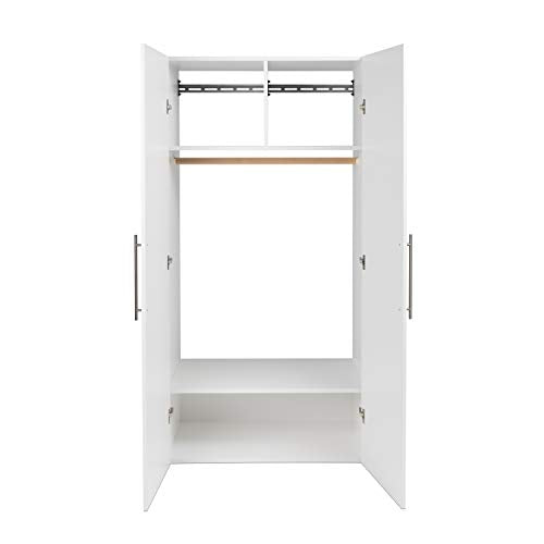 Prepac HangUps Wardrobe Storage Cabinet, 20"D x 36"W x 72"H, White - WoodArtSupply