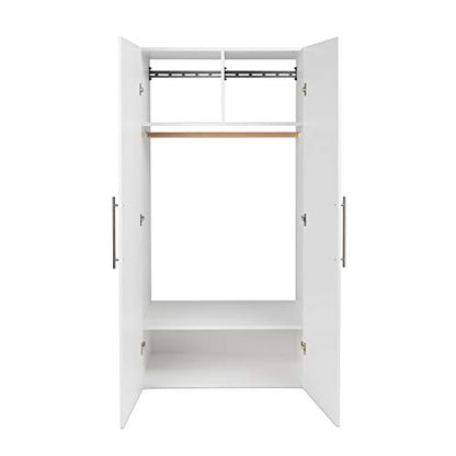 Prepac HangUps Wardrobe Storage Cabinet, 20"D x 36"W x 72"H, White - WoodArtSupply