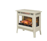 duraflame Freestanding Electric Fireplace Stove Heater with 3D Flame Effect for 1,000 Sq. Ft. Room, Cream Duraflame