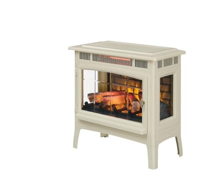 duraflame Freestanding Electric Fireplace Stove Heater with 3D Flame Effect for 1,000 Sq. Ft. Room, Cream