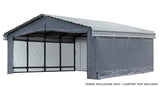 Arrow Carports Enclosure Kit for Galvanized Steel Carport, Fabric Carport Wall Panels, 20' x 20' x 7' Arrow