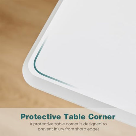 NEWBULIG Small Standing Desk Mobile Rolling Laptop PC Desk on Wheels Adjustable Height Computer Workstation Portable Modern Table for Home Office Bedroom, Modern White NEWBULIG