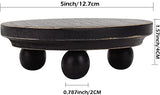 Defined Deco Mini risers for display,Wood Risers for Decor,Small 5”Round Wooden Riser, Farmhouse Wood Riser, Rustic Pedestal Display Stand,Display Risers for Tiered Tray Decor(Set of 2,Black) DD DEFINED DECO