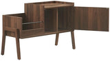 Crosley Furniture Luna Record Player Cabinet Turntable Stand, Storage for up to 175 Vinyl Records, Walnut Crosley Furniture