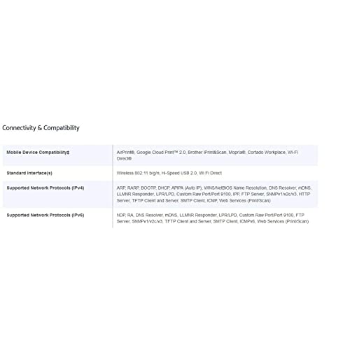 Brother Compact Monochrome Laser Printer, HLL2390DW, Convenient Flatbed Copy & Scan, Wireless Printing, Duplex Two-Sided Printing, Amazon Dash Replenishment Enabled,Black/Grey Brother