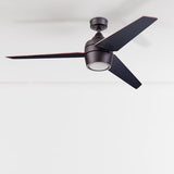 Honeywell Ceiling Fans Eamon Modern 52 Inch Ceiling Fan with Light, Remote Control Fan, LED Indoor Fan with 3 Blades, Brown Maple and Black Blade Finish Options, Bronze (50603-01) Honeywell