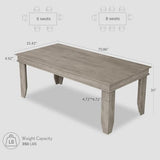 GarveeHome Farmhouse Dining Table for 6-8 People, 71 in Long Kitchen Tables with Wooden Sturdy Frame, 6 ft Large Rectangular Dinner Table for Dining Room, Kitchen, Grey, 71" Non-extendable GarveeHome
