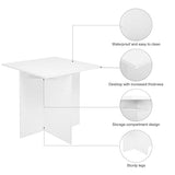 Mondeer 5-Piece Dining Table Set, Small Kitchen Table Set with 4 Stools Compact Space-Saving for Dining Room Kitchen Modern (White and Grey) Mondeer