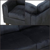 Trygoal L Shaped Couch Sectional Couches with Chaise and Storage Ottoman, 3 Pieces Modular Convertible Sofa for Living Room Furniture Sets and Small Apartment, Black Trygoal